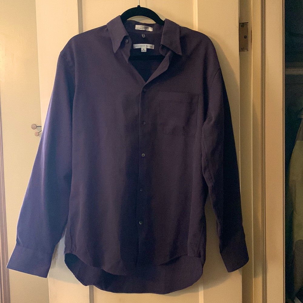 Geoffrey Beene mens navy button down shirt